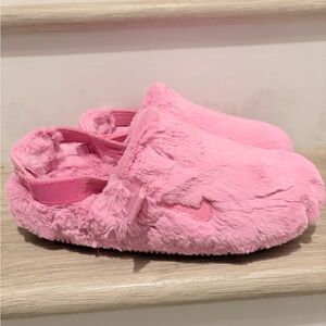 Pink Fuzzy Nike Slip-On Shoes